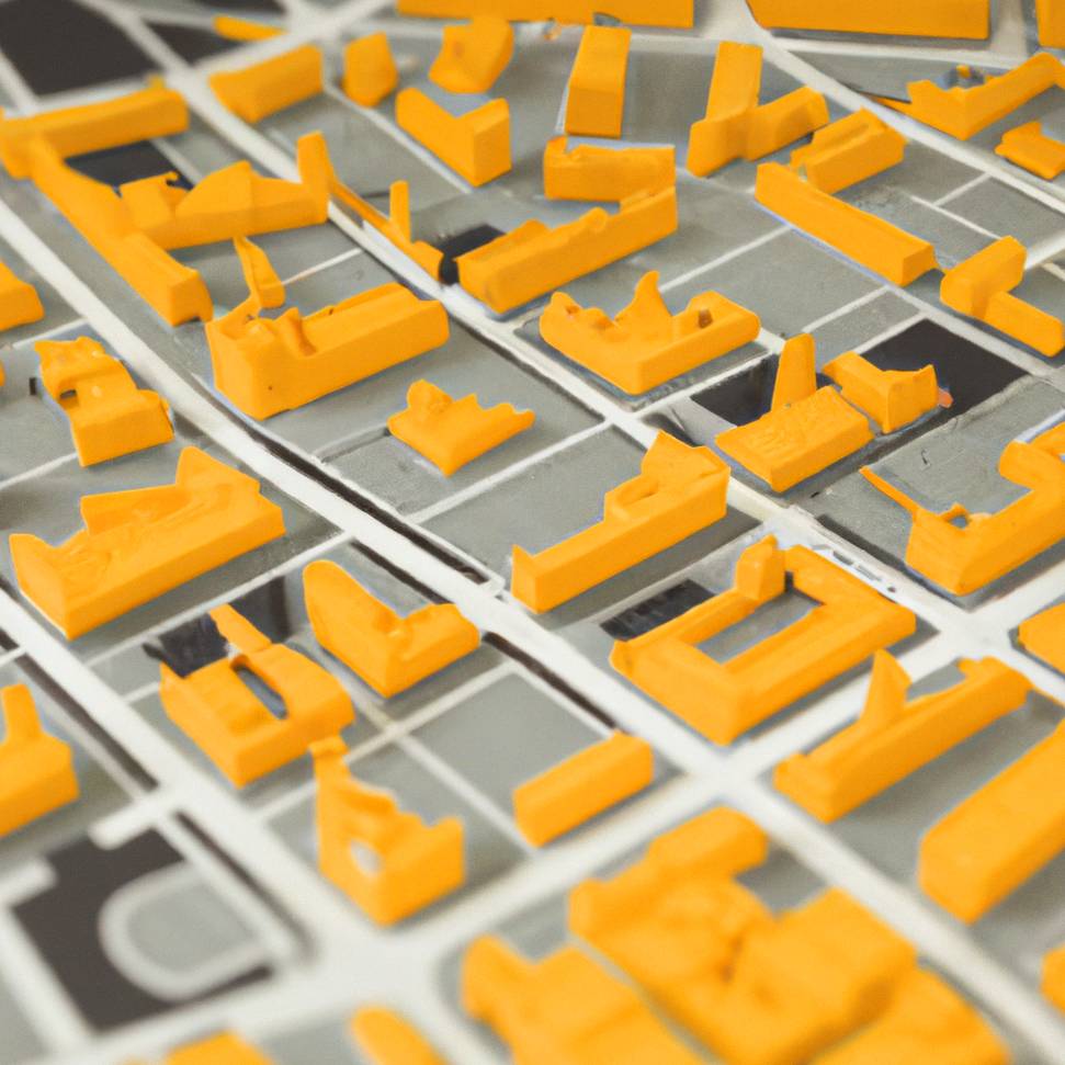 An illustration of a city with buildings highlighted in yellow, suggesting the kind of spatial data analysis that open spatial lab conducts.